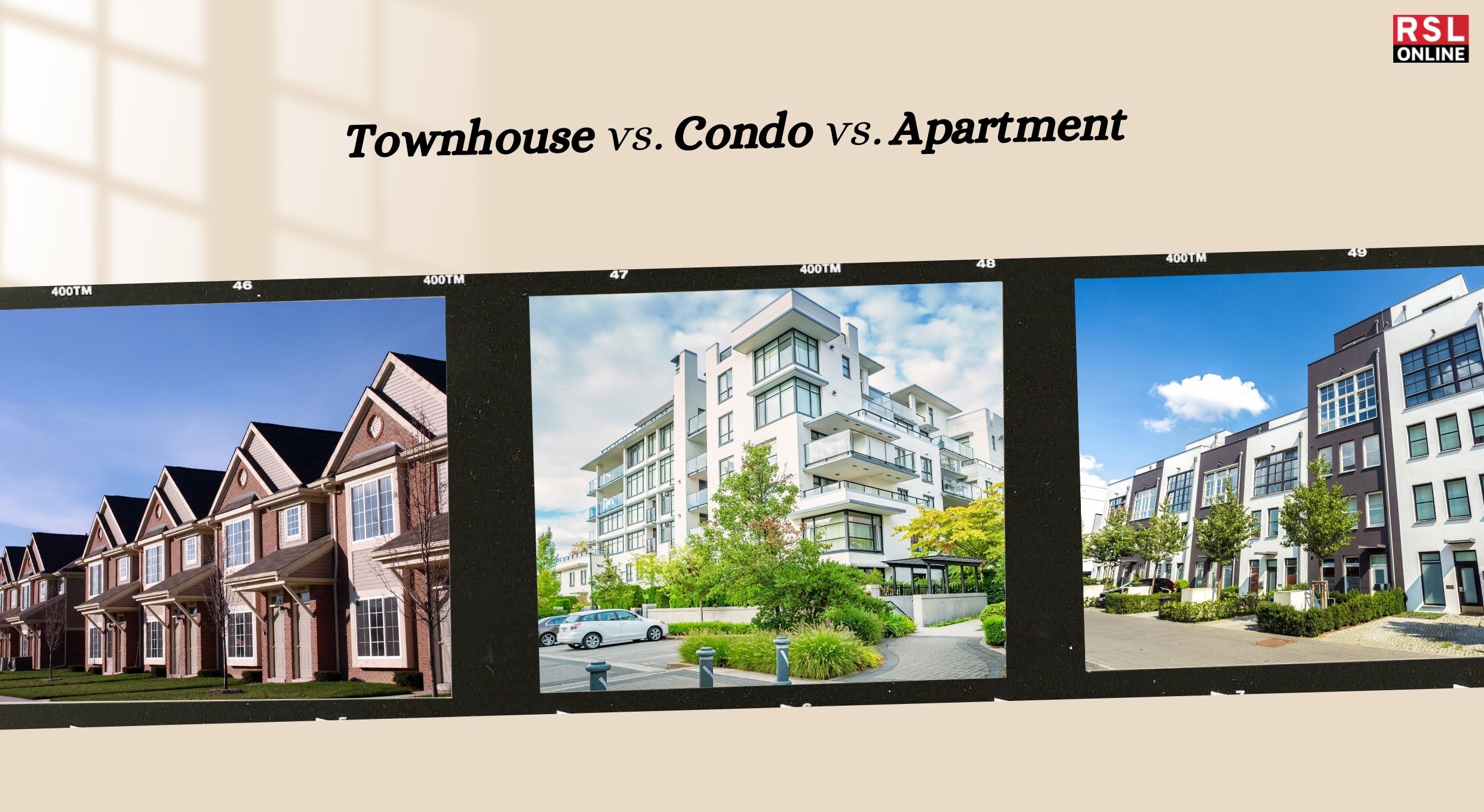 Townhouse vs. Condo vs. Apartment